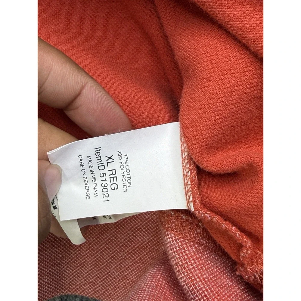 LL Bean Comfort Stretch Pique 1/4 Zip Pullover Mens XL Pink Salmon Logo
